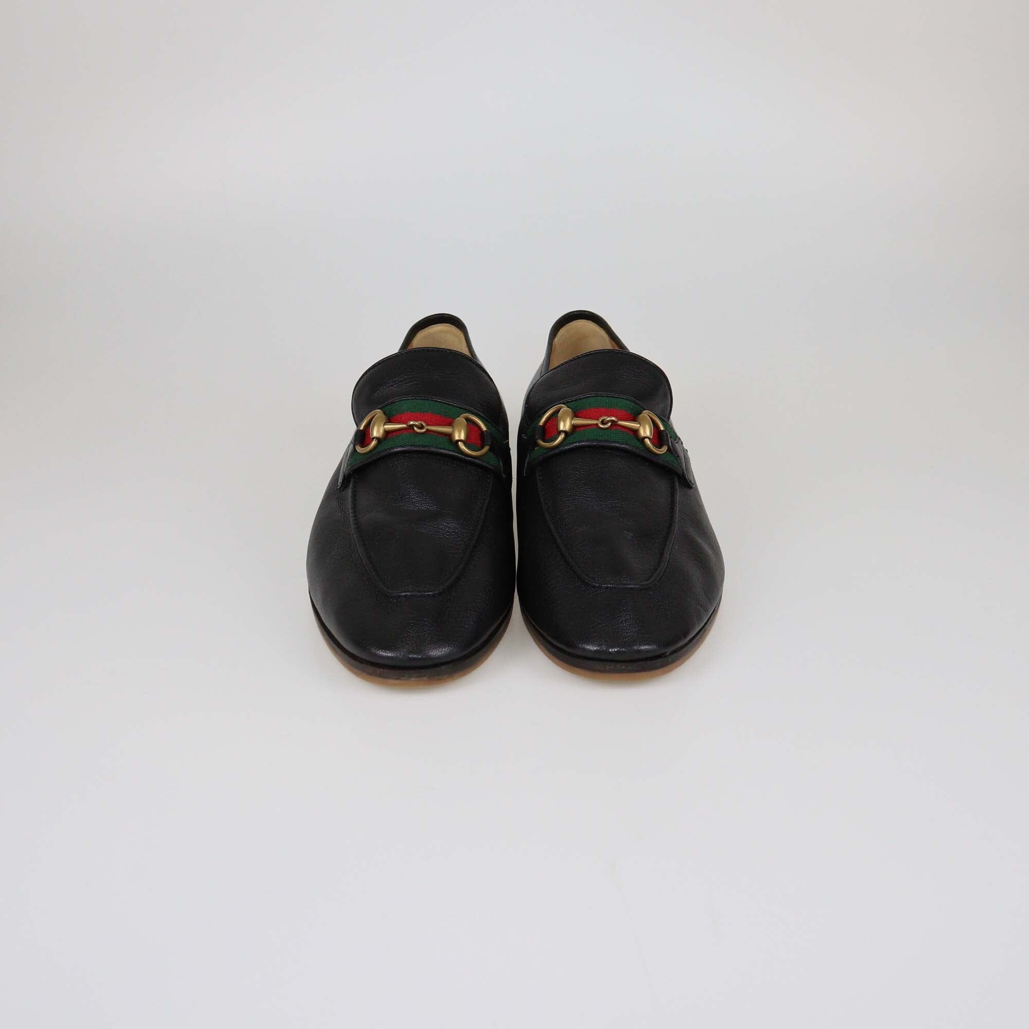 Gucci Black Web Horsebit Loafers Mens Gucci 