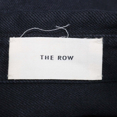 The Row Black Linen Denim Nesson Oversized Button Down Shirt