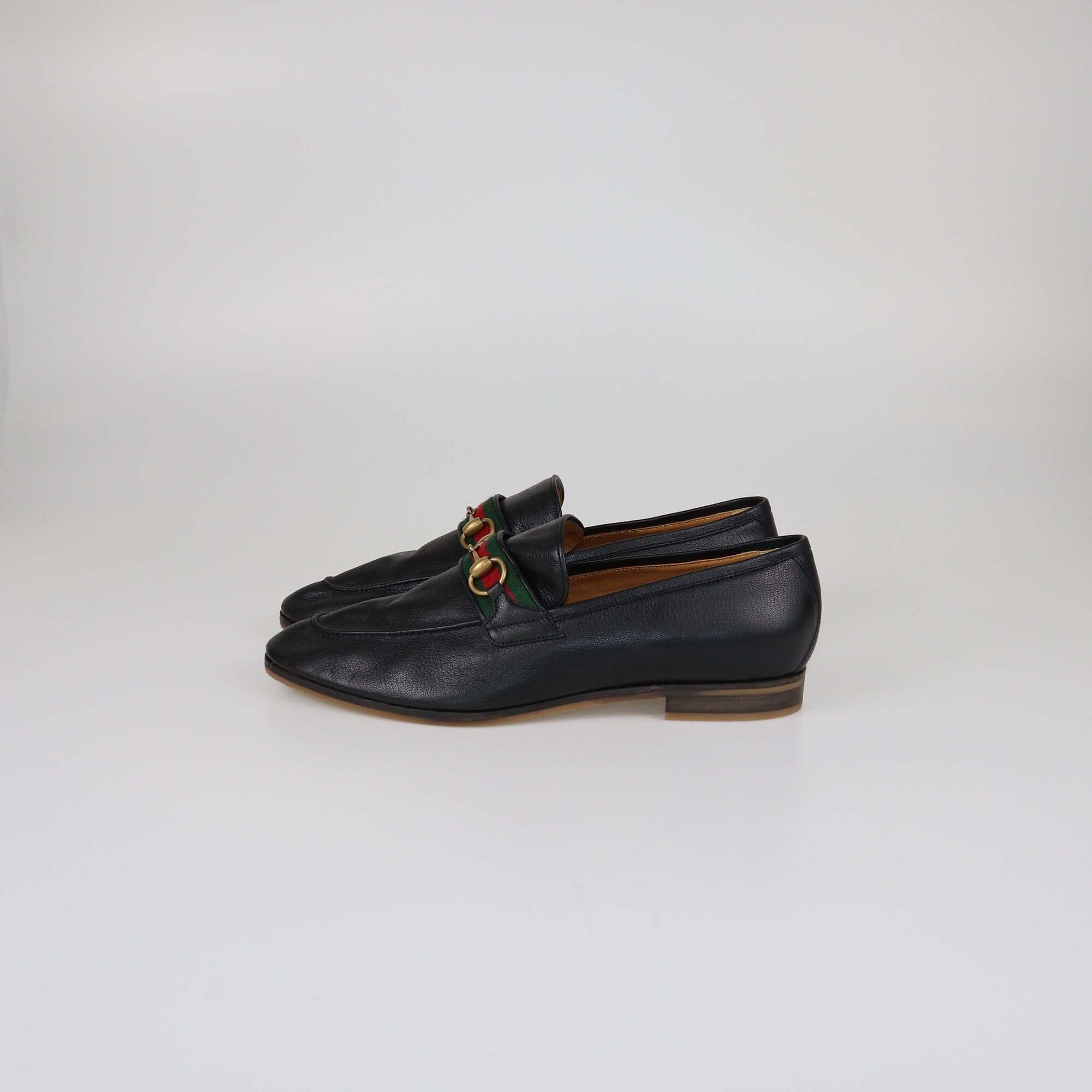 Gucci Black Web Horsebit Loafers Mens Gucci 