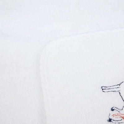 Hermes White Cotton Cabriole Washcloth