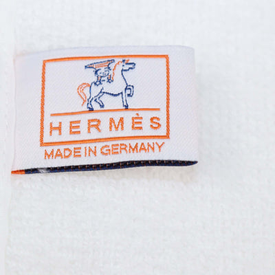 Hermes White Cotton Cabriole Washcloth