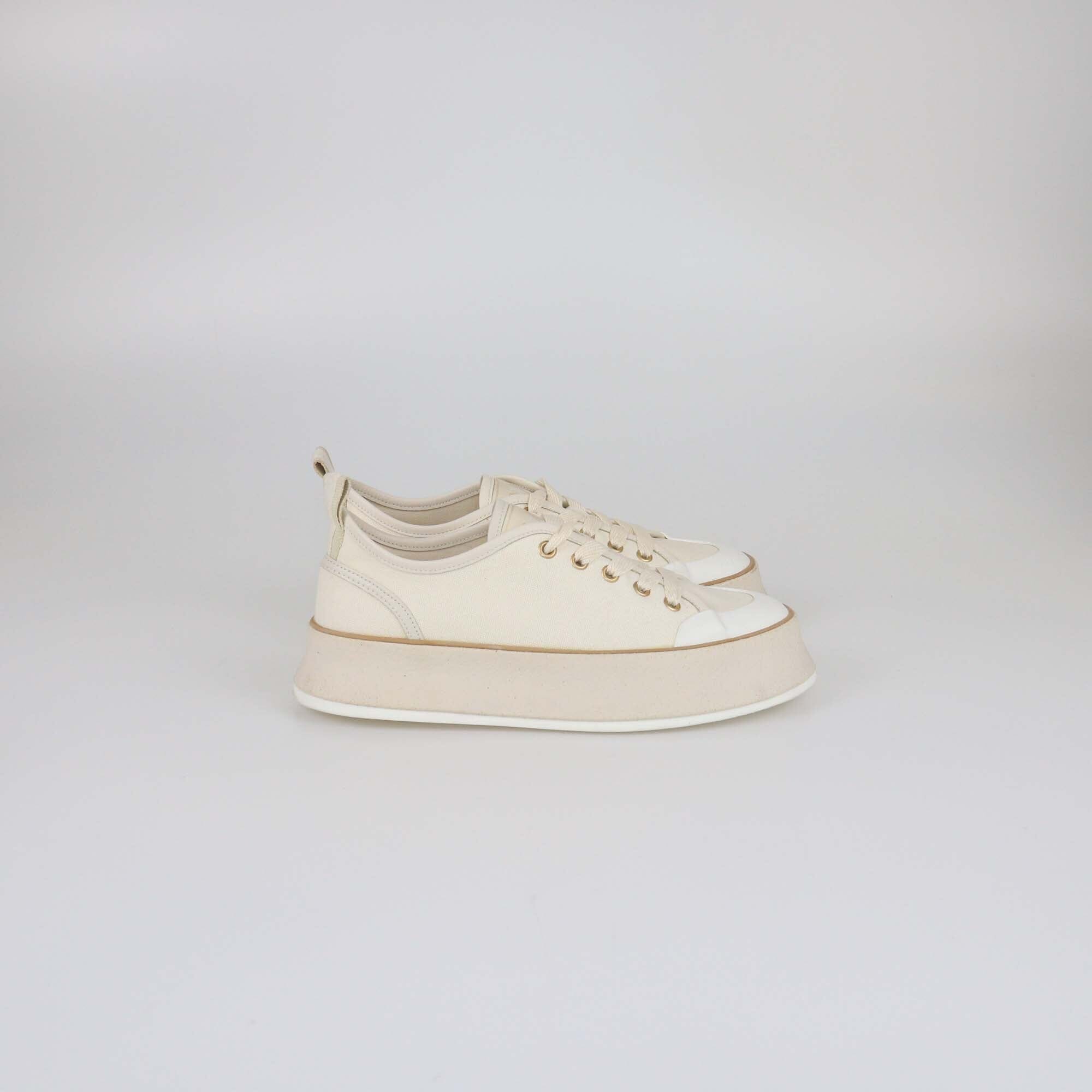 Max Mara Off White/Cream Spring Platform Sneakers Womens Max Mara 