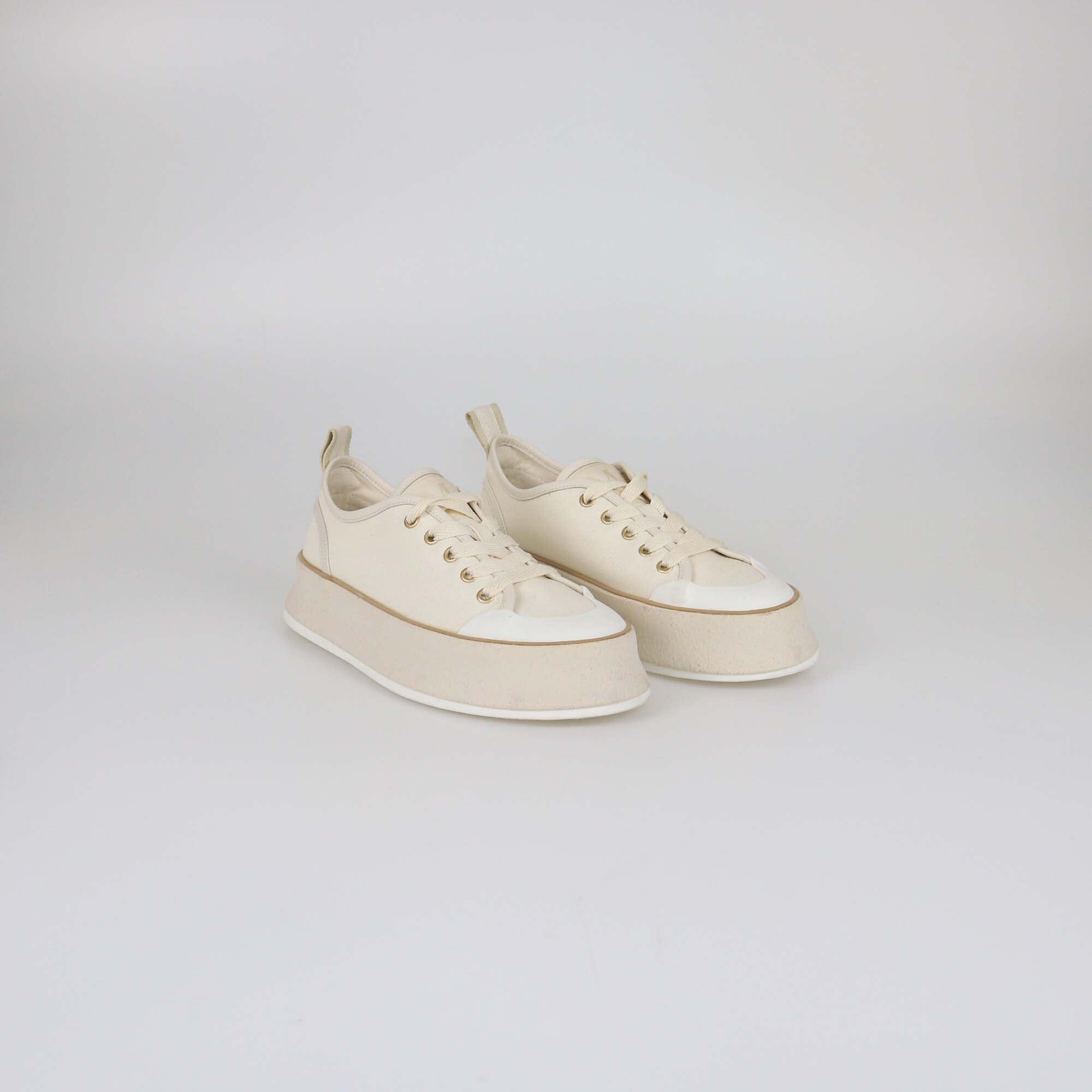 Max Mara Off White/Cream Spring Platform Sneakers Womens Max Mara 