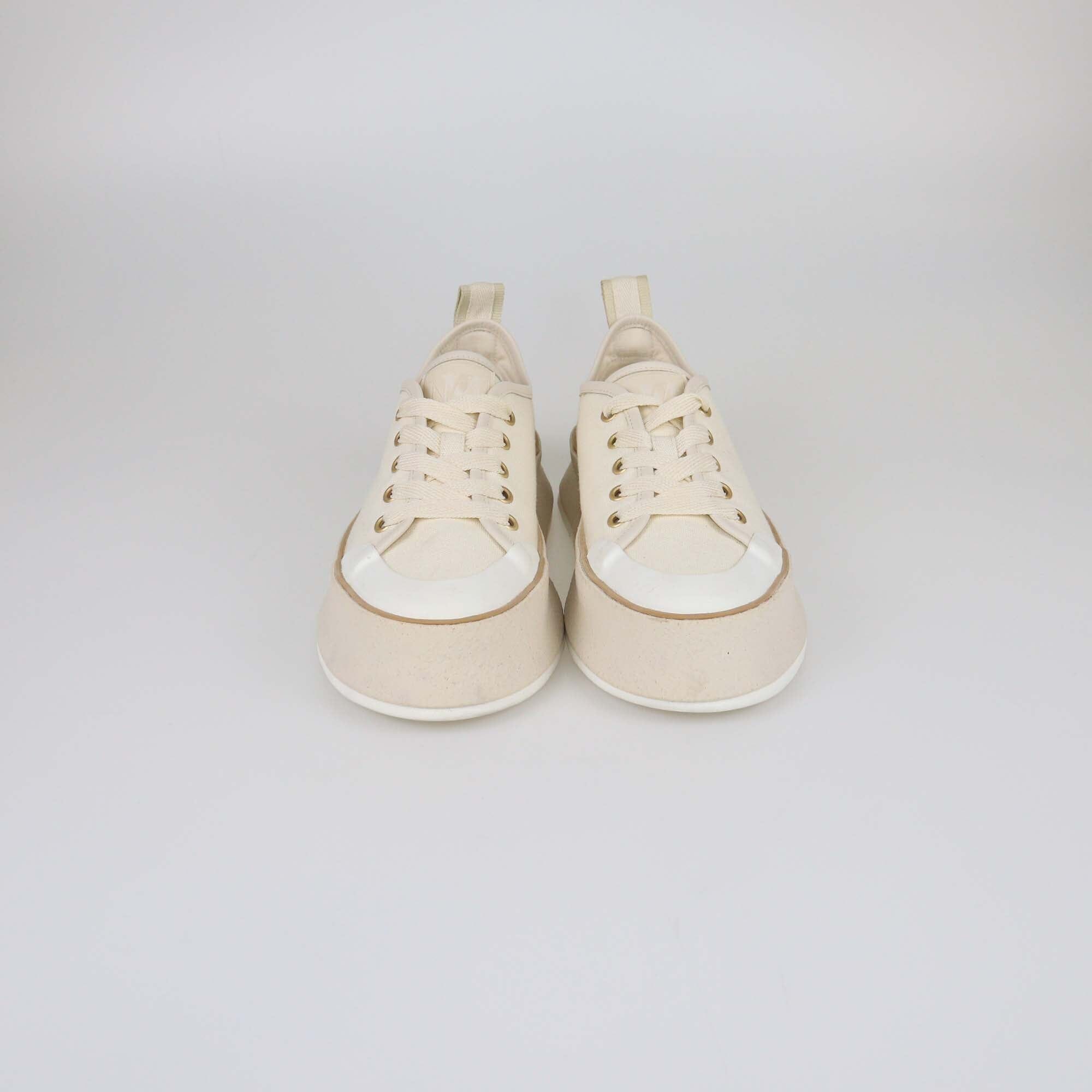 Max Mara Off White/Cream Spring Platform Sneakers Womens Max Mara 