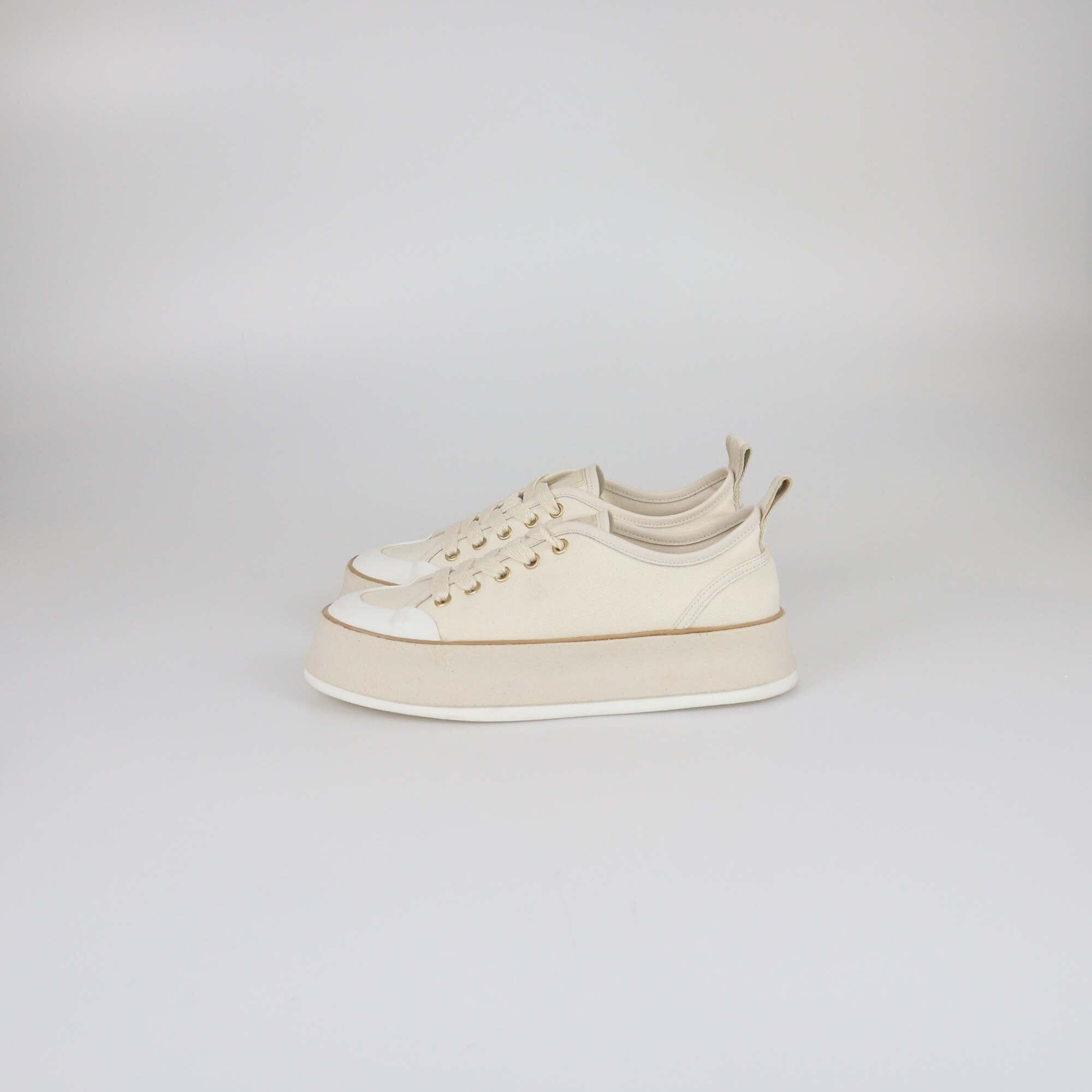 Max Mara Off White/Cream Spring Platform Sneakers Womens Max Mara 