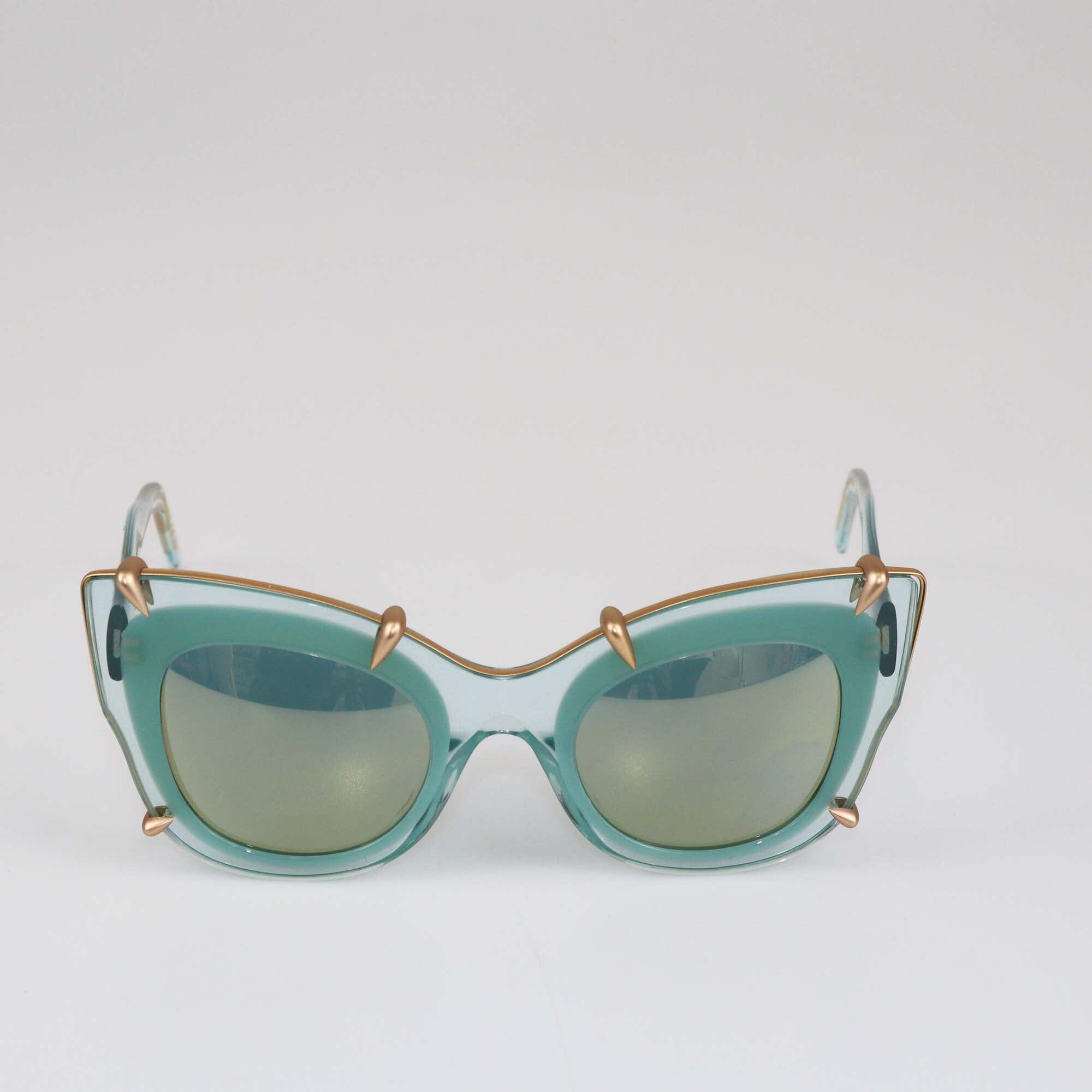 Pomellato Blue Oversized Mirrored Sunglasses Womens Pomellato 