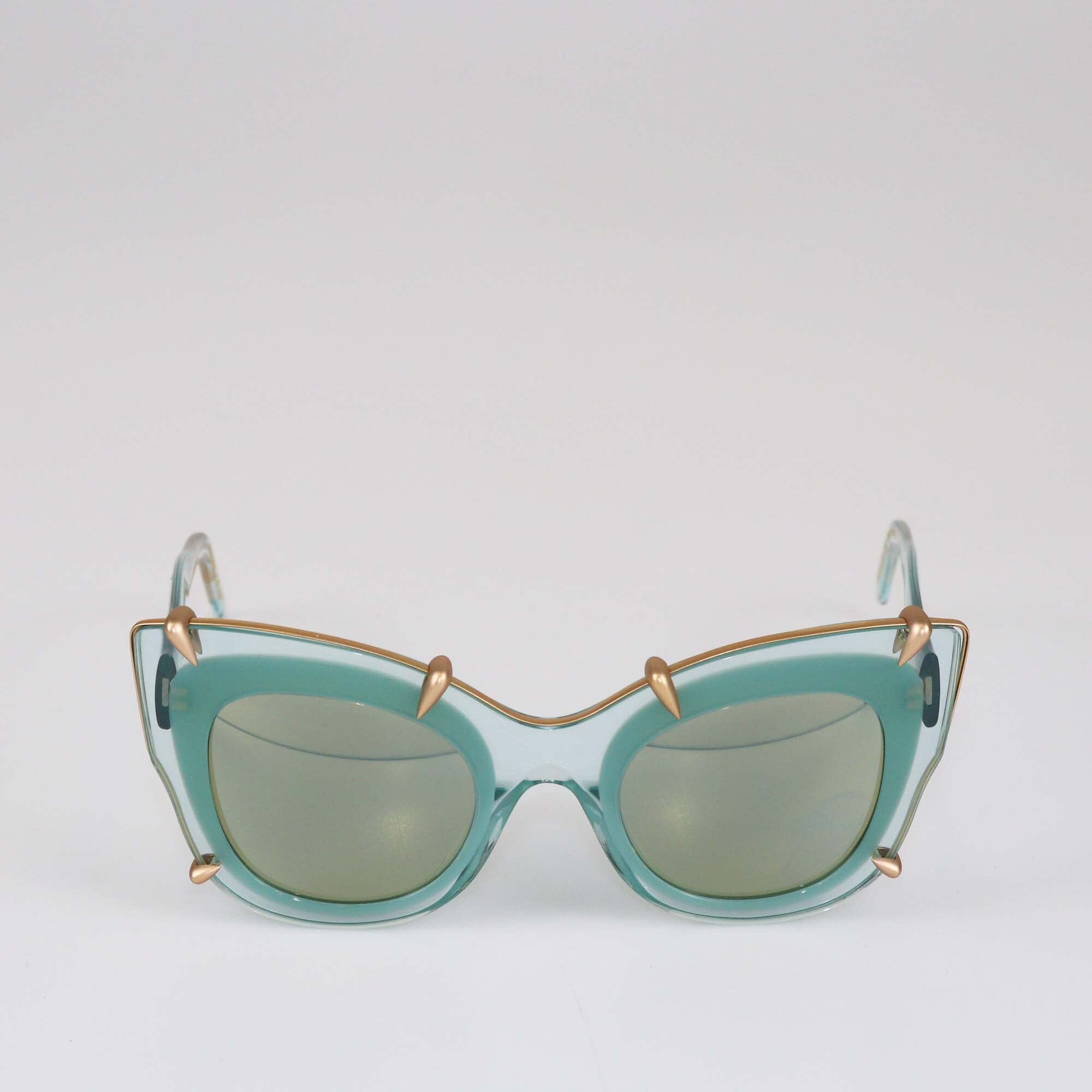 Pomellato Blue Oversized Mirrored Sunglasses Womens Pomellato 