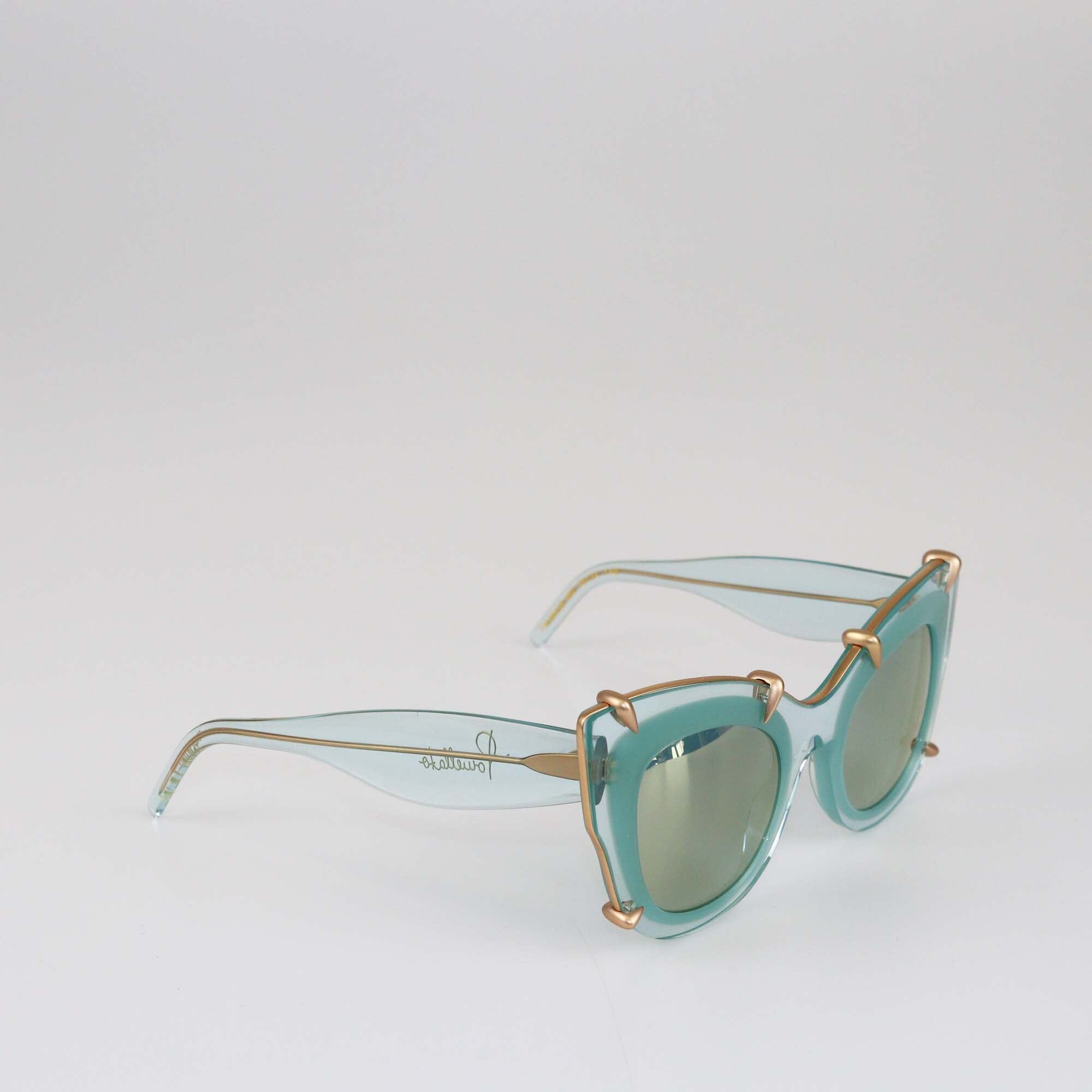 Pomellato Blue Oversized Mirrored Sunglasses Womens Pomellato 