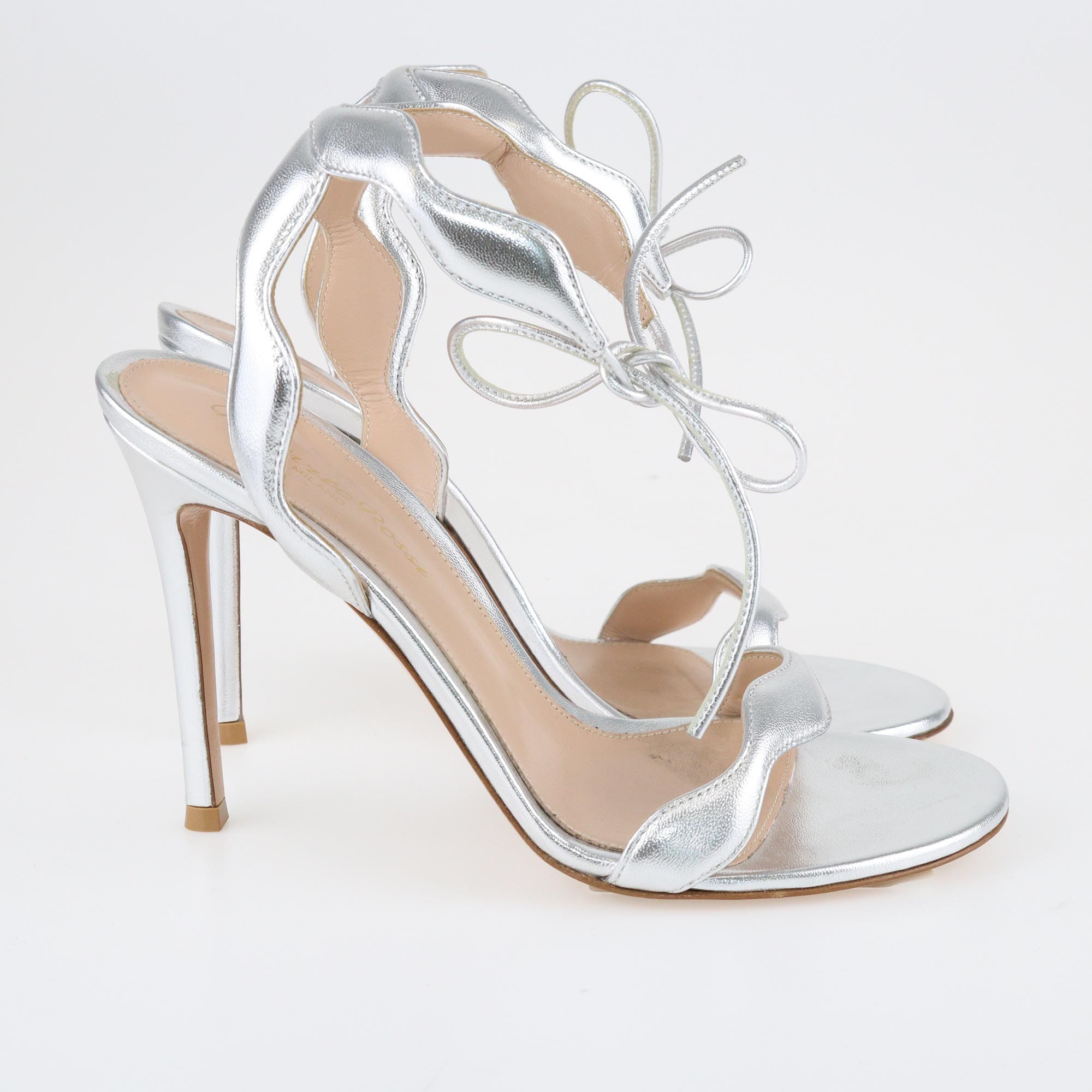 Silver Ankle Strap Sandals Sandals Gianvito Rossi 