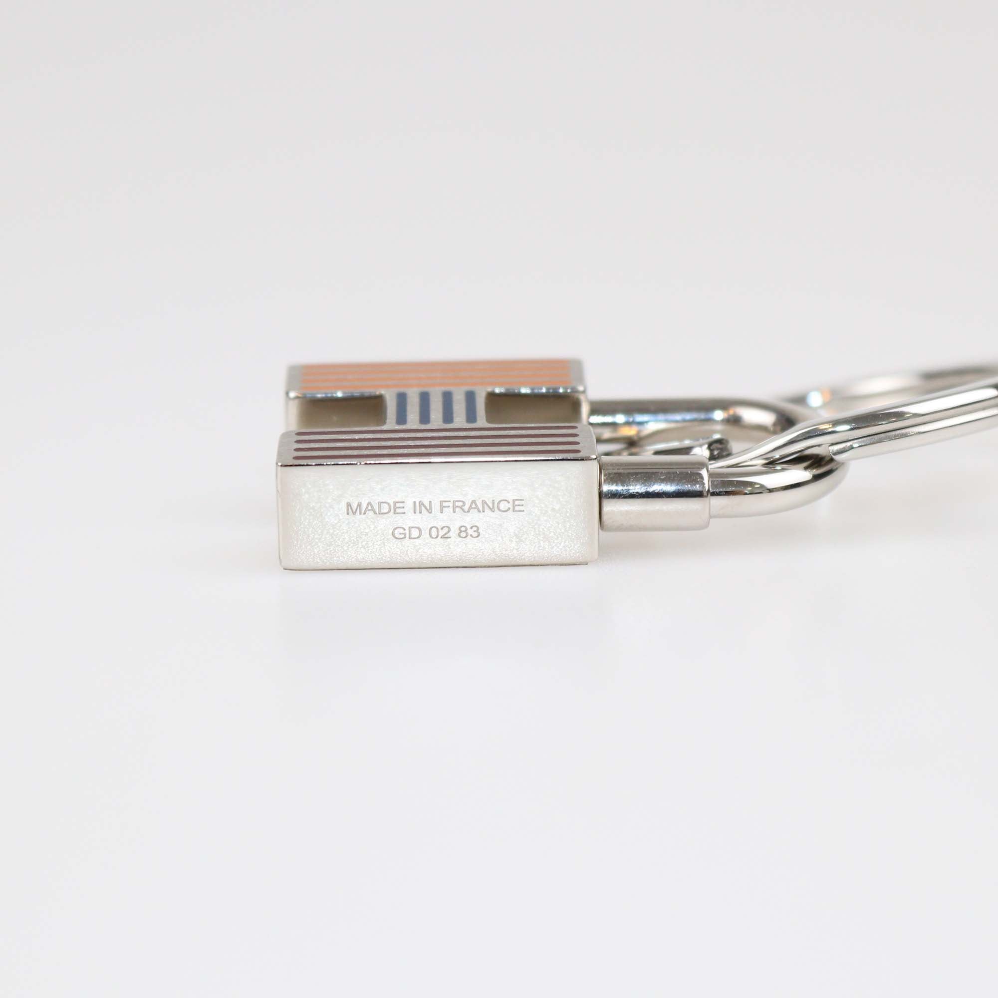 Hermes Multicolor Lacquered Metal Cadenas Quizz Rainbow Key Ring