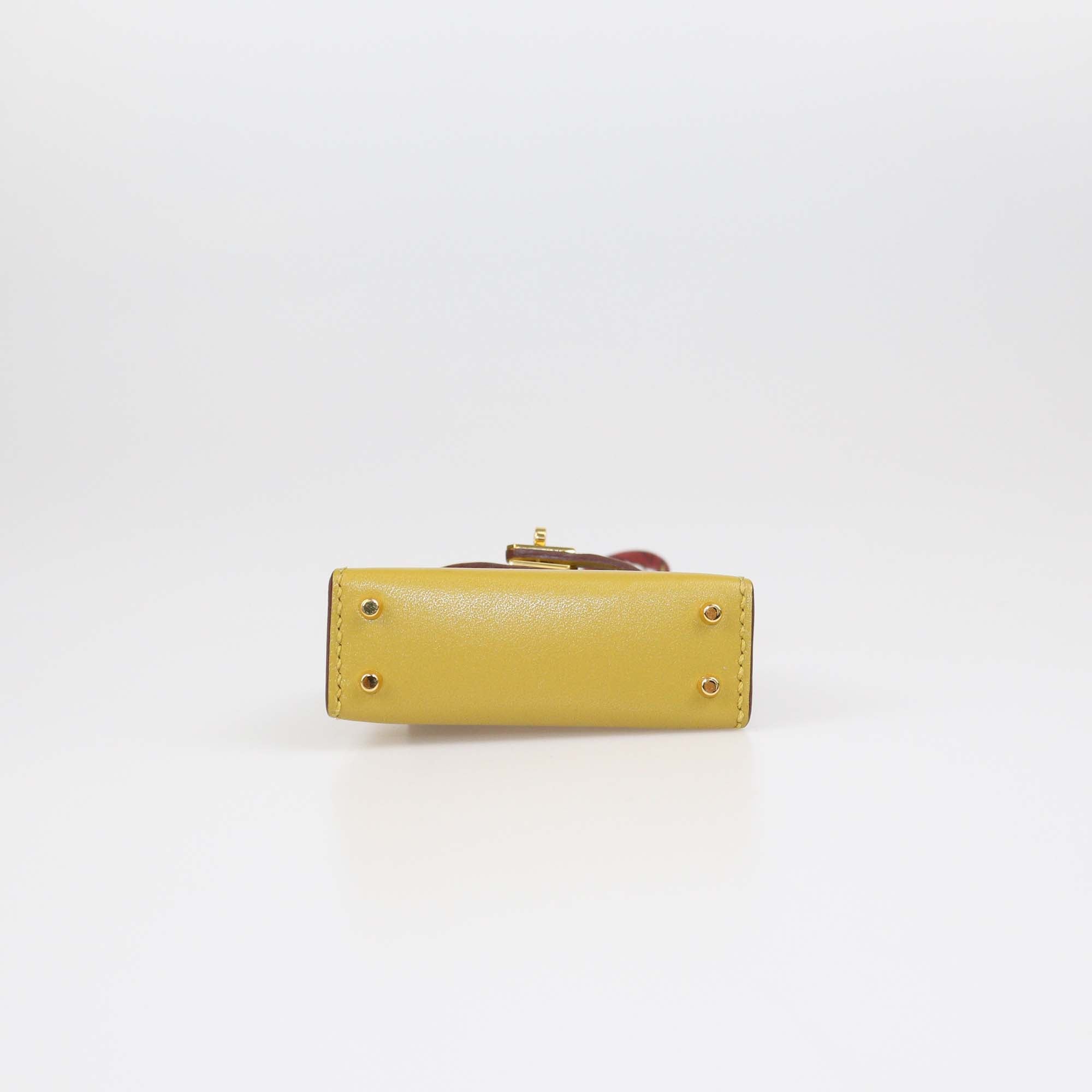 Hermes Cardamome Tadelakt Leather Mini Kelly Twilly Bag Charm