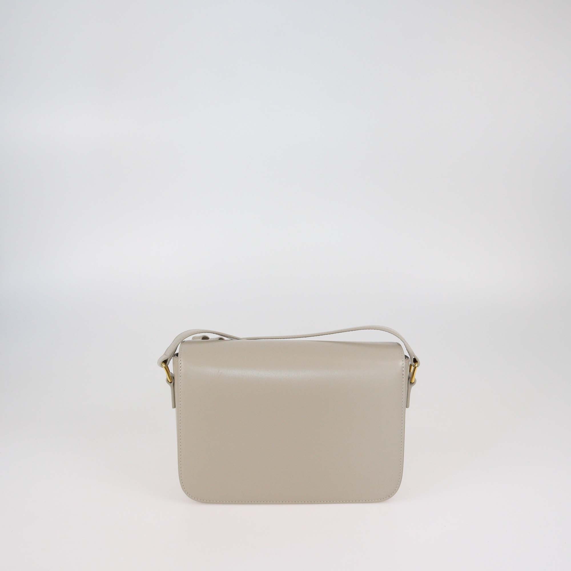 Celine Beige Leather Classique Triomphe Shoulder Bag