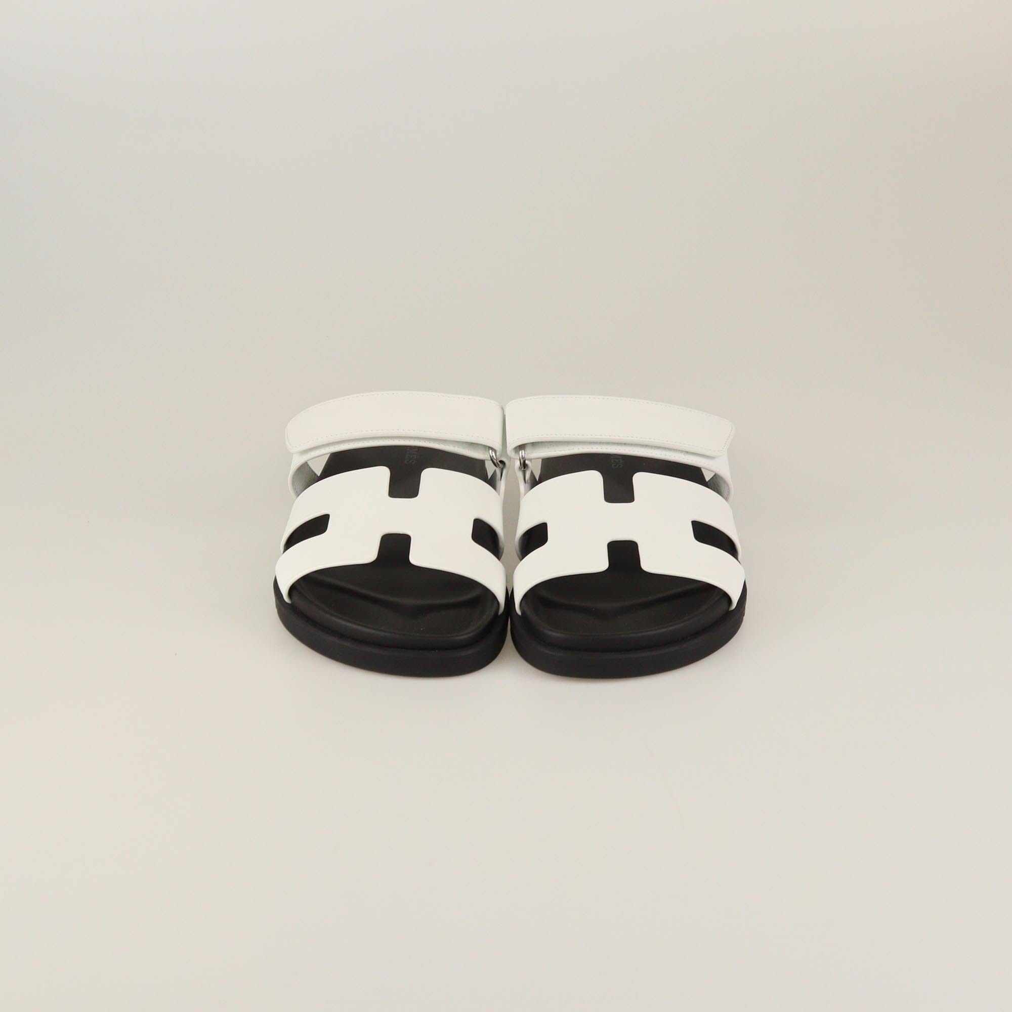 Hermes White Chypre Sandals Womens Hermes 