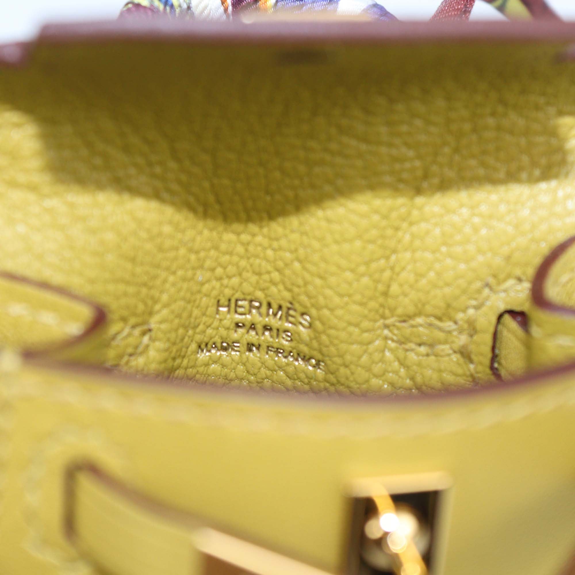Hermes Cardamome Tadelakt Leather Mini Kelly Twilly Bag Charm