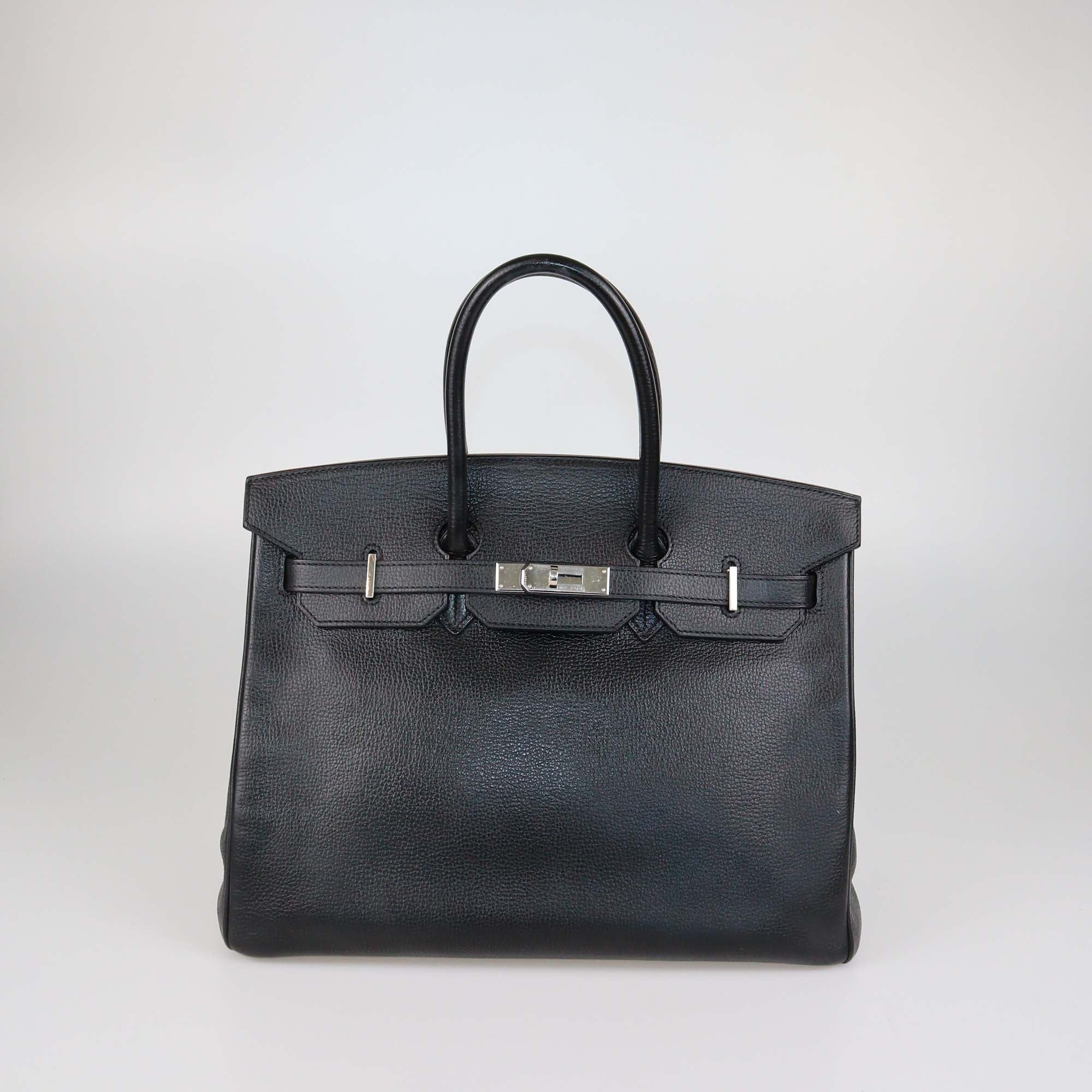 Hermes Black Togo Leather Palladium Hardware Birkin 35 Bag