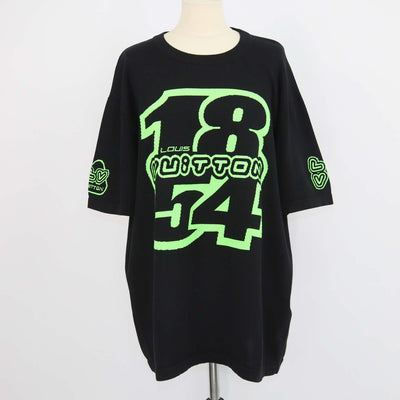 Louis Vuitton Black/Neon Green Blend Cotton Knit 1854 T-Shirt