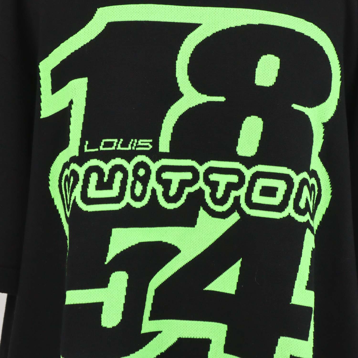 Louis Vuitton Black/Neon Green Blend Cotton Knit 1854 T-Shirt