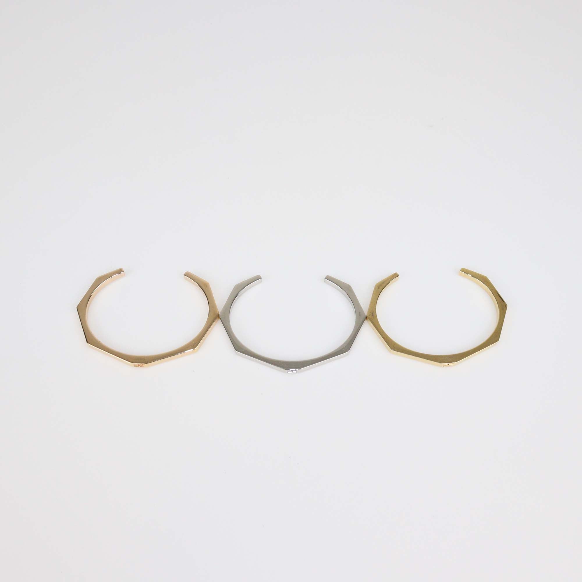 Fendi Tricolor Baguette Set of 3 Open Cuff Bracelet L