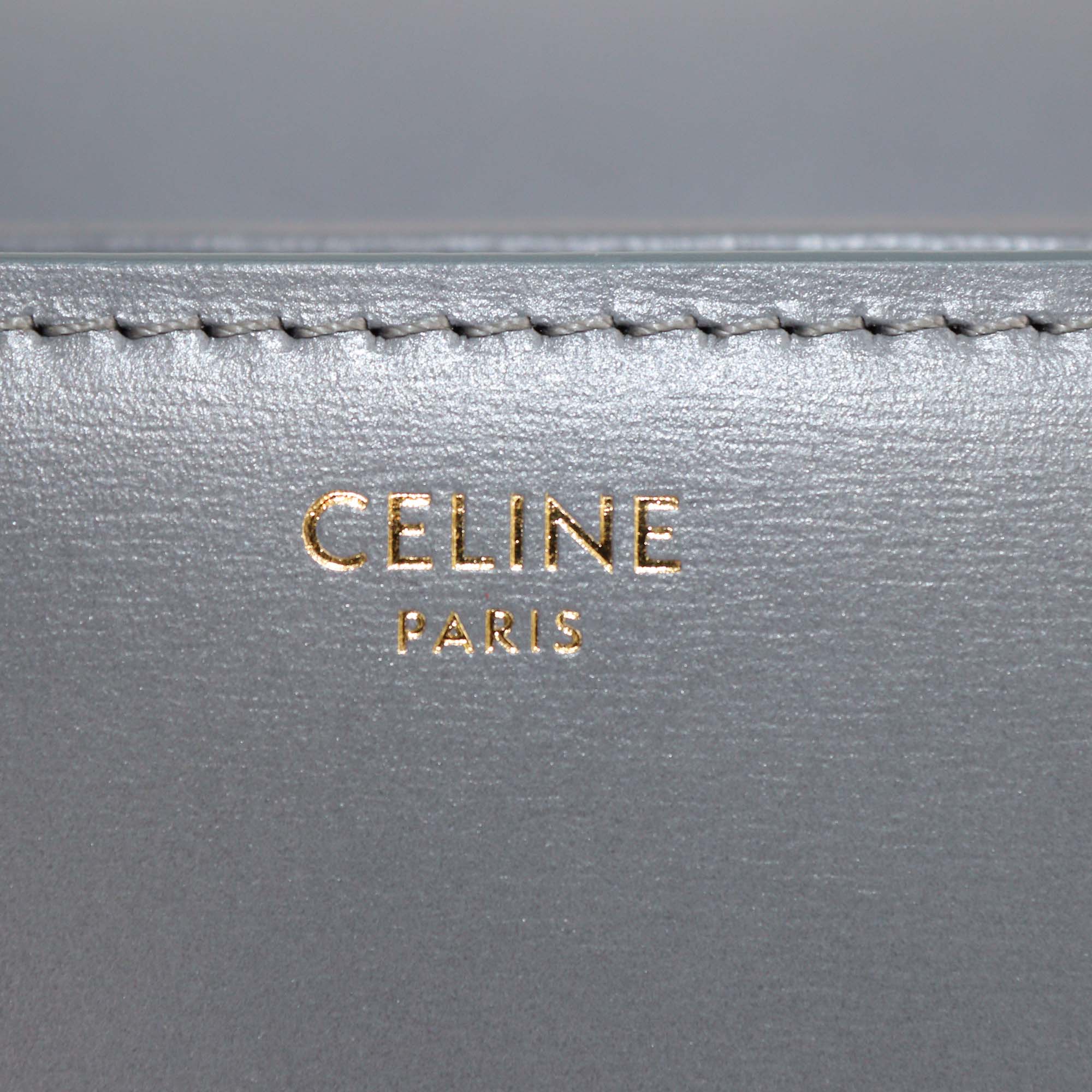 Celine Grey Leather Classique Triomphe Shoulder Bag