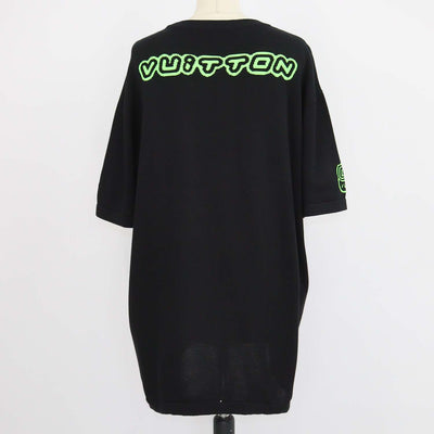 Louis Vuitton Black/Neon Green Blend Cotton Knit 1854 T-Shirt