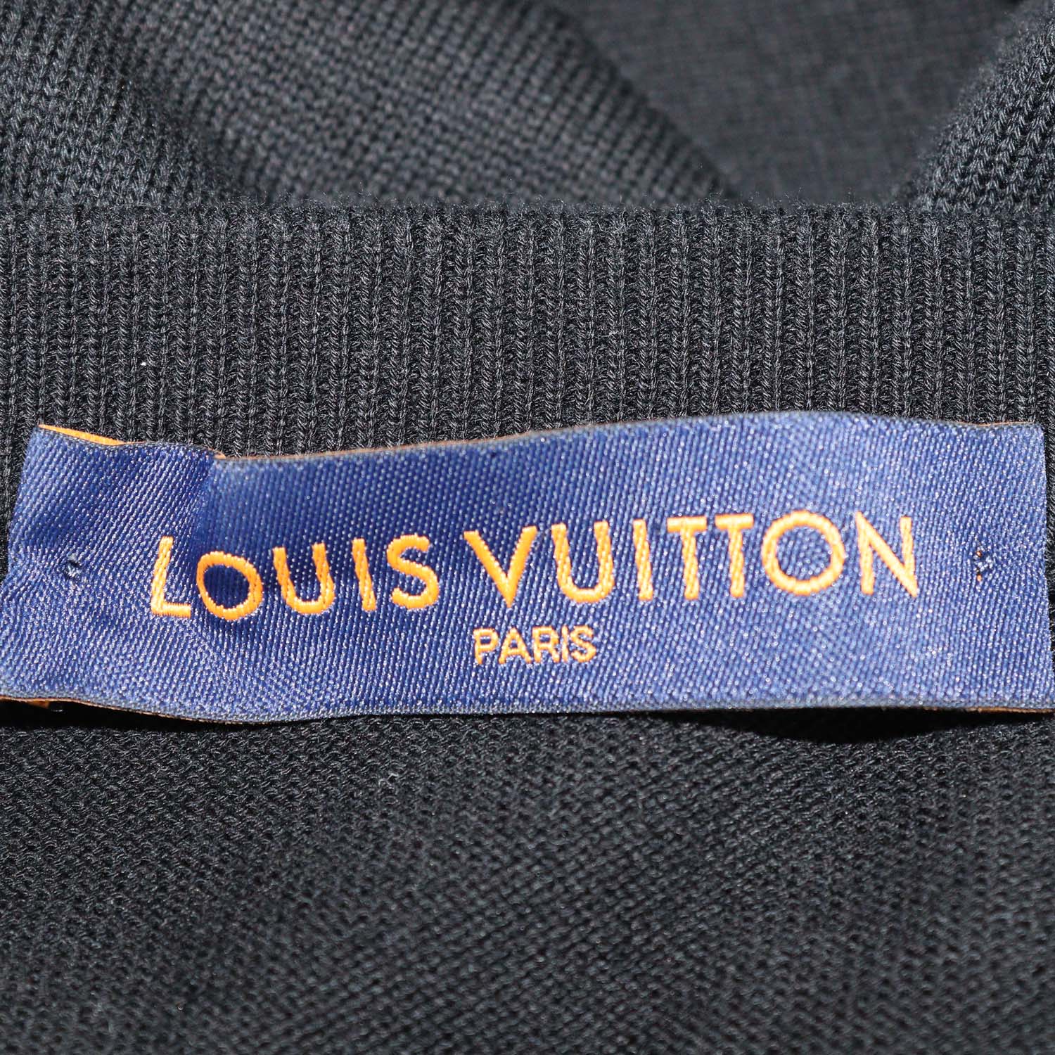 Louis Vuitton Black/Neon Green Blend Cotton Knit 1854 T-Shirt