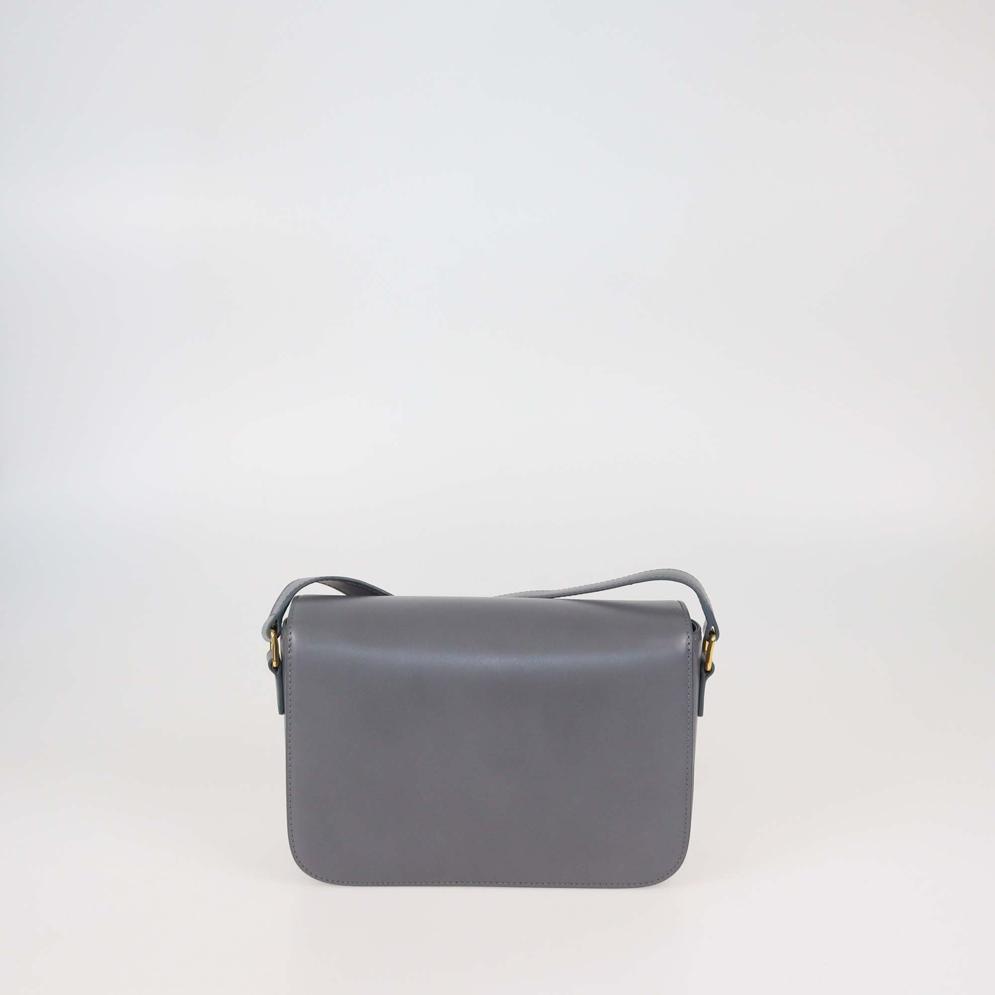 Celine Grey Leather Classique Triomphe Shoulder Bag