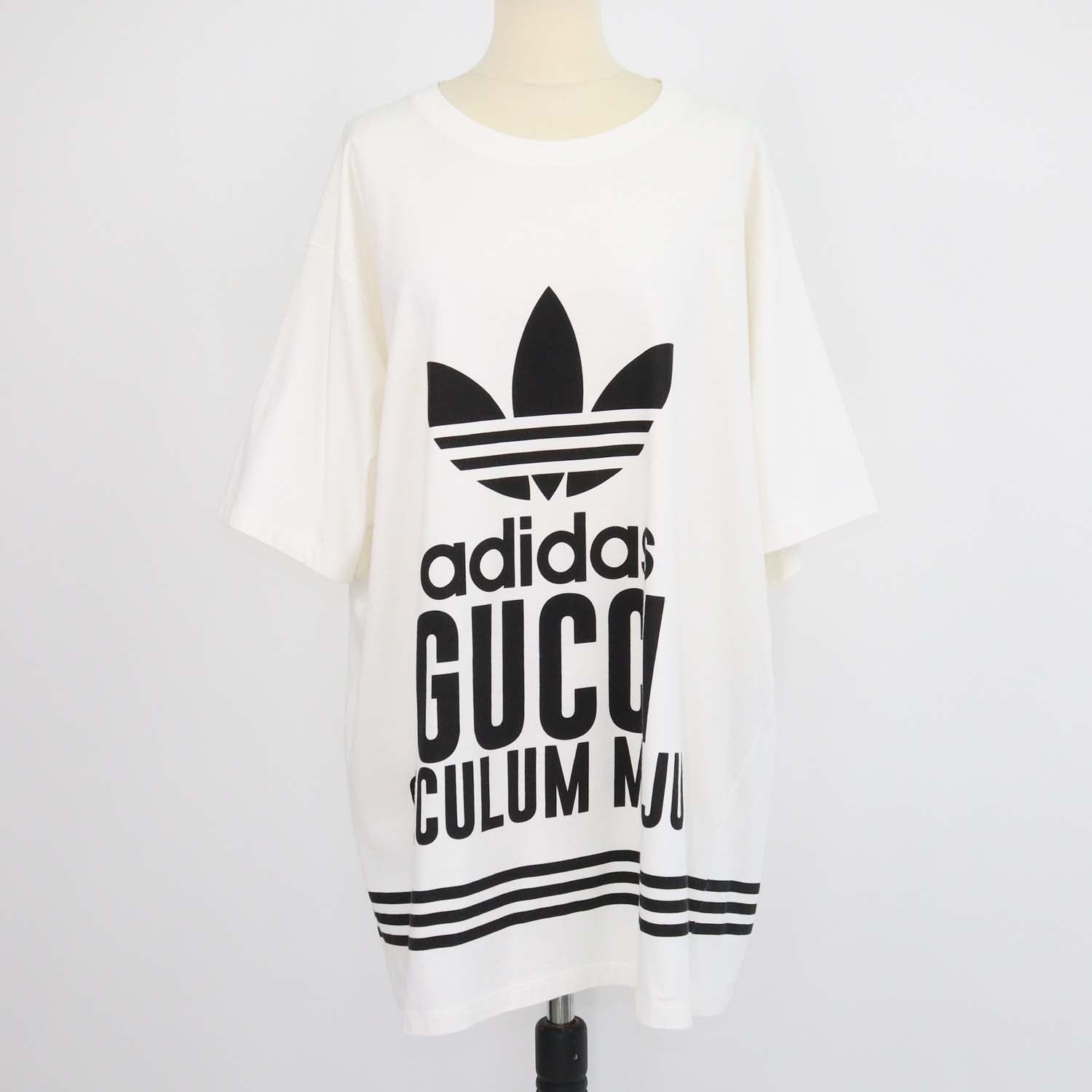 Gucci x Adidas Off White Cotton Speculum Majus Print Oversized Crew Neck T-Shirt