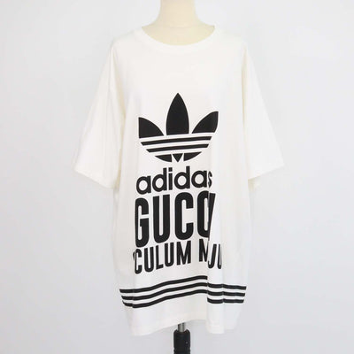 Gucci x Adidas Off White Cotton Speculum Majus Print Oversized Crew Neck T-Shirt
