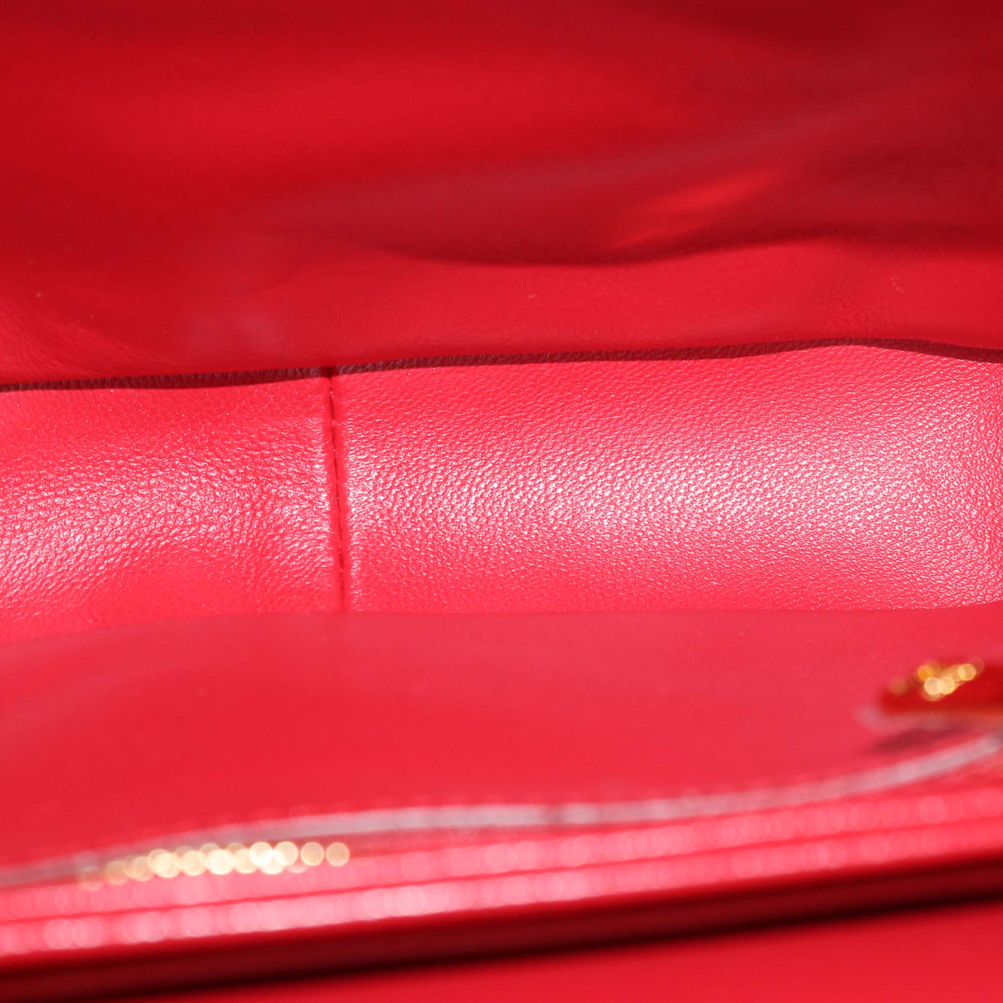Celine Red Leather Teen Triomphe Shoulder Bag