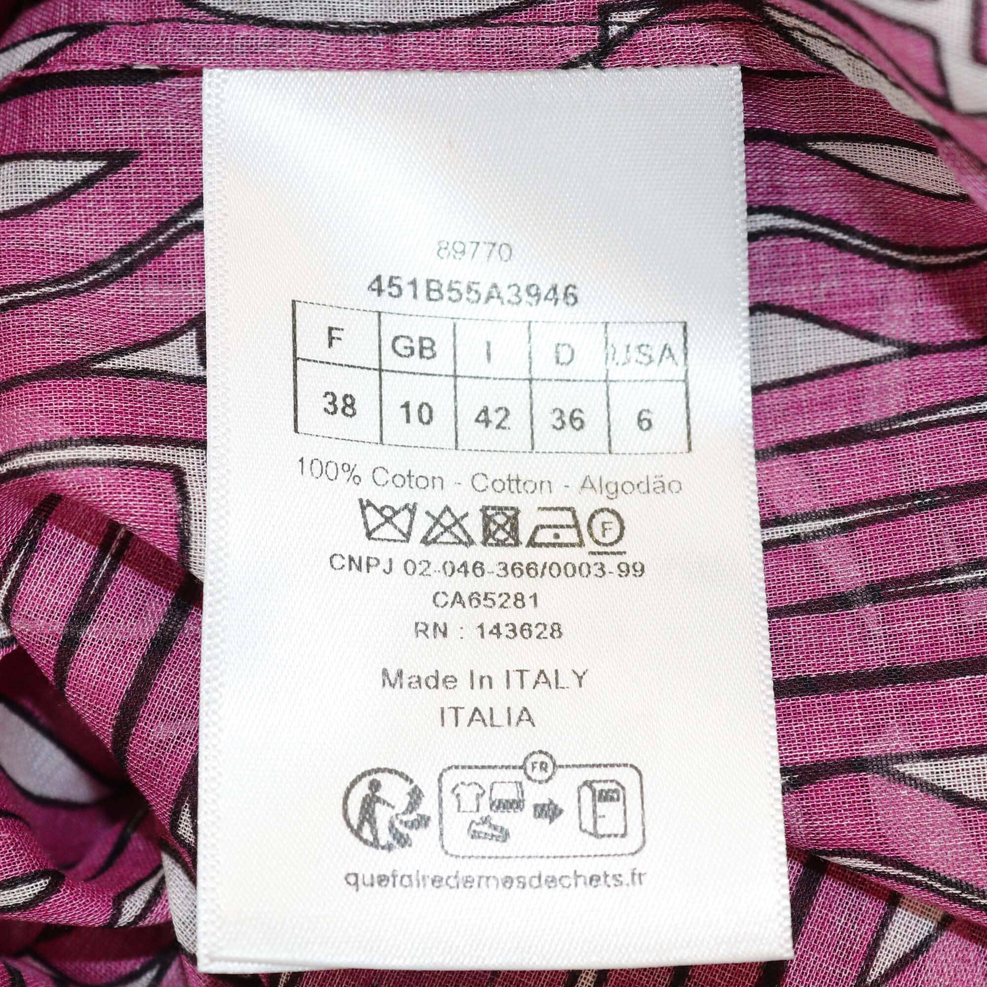 Christian Dior Pink Miss Dior Logo Print Long Sleeve Tunic & Midi Skirt Set Womens Christian Dior 