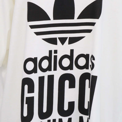 Gucci x Adidas Off White Cotton Speculum Majus Print Oversized Crew Neck T-Shirt
