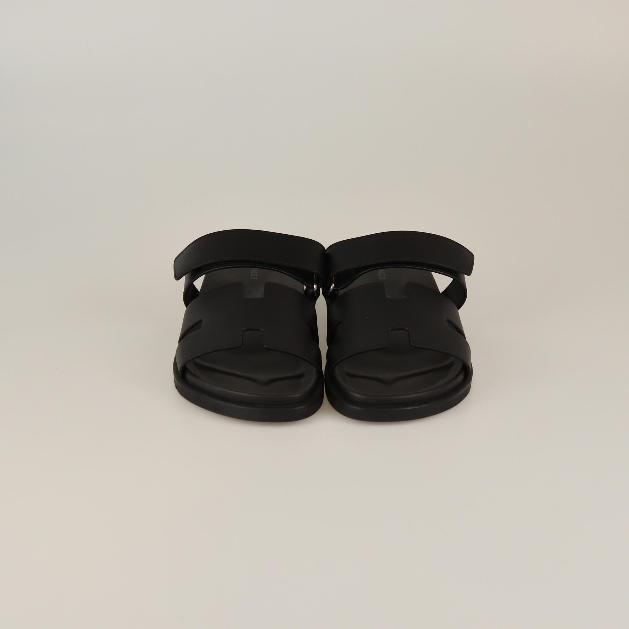 Hermes Black Chypre Sandals Mens Hermes 