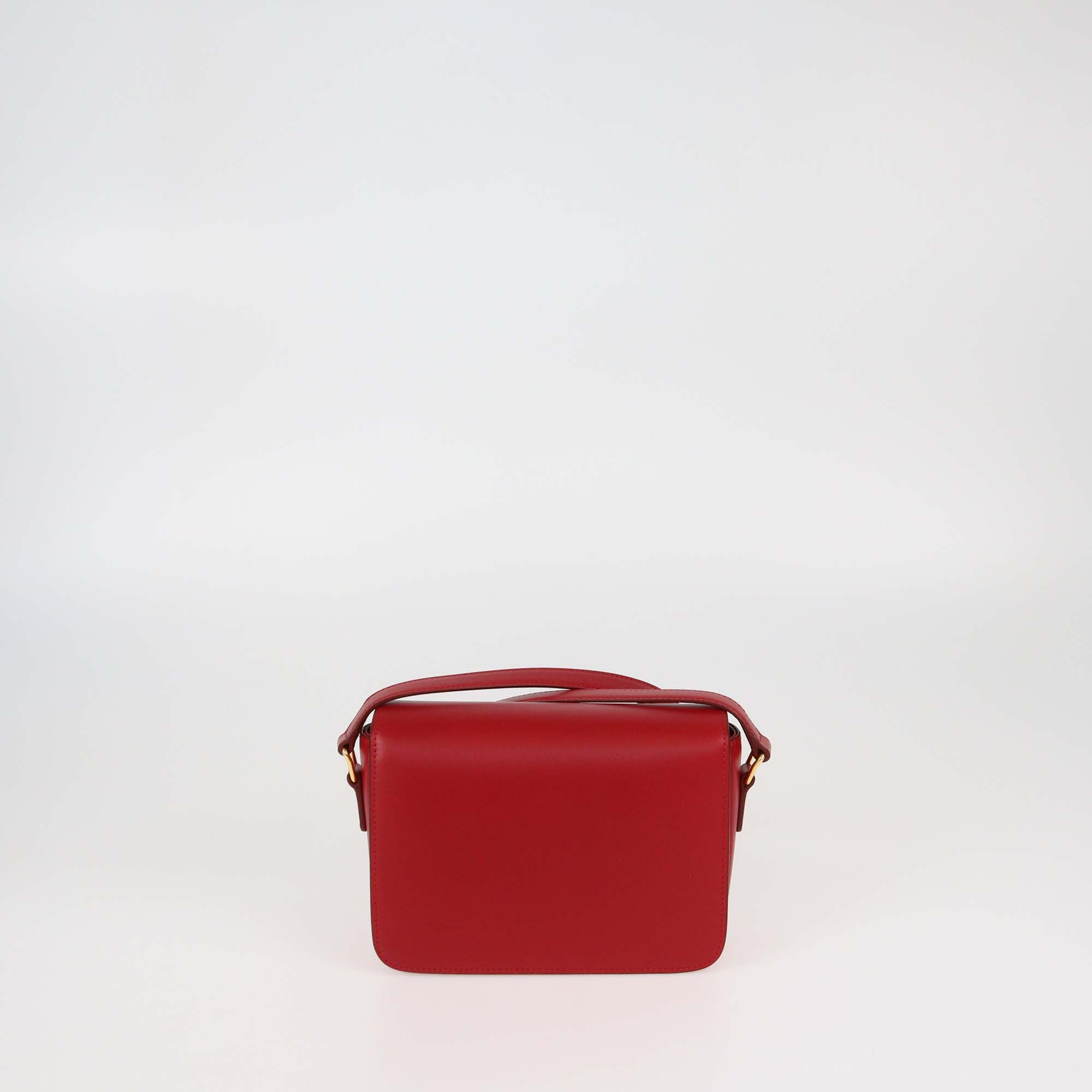 Celine Red Leather Teen Triomphe Shoulder Bag