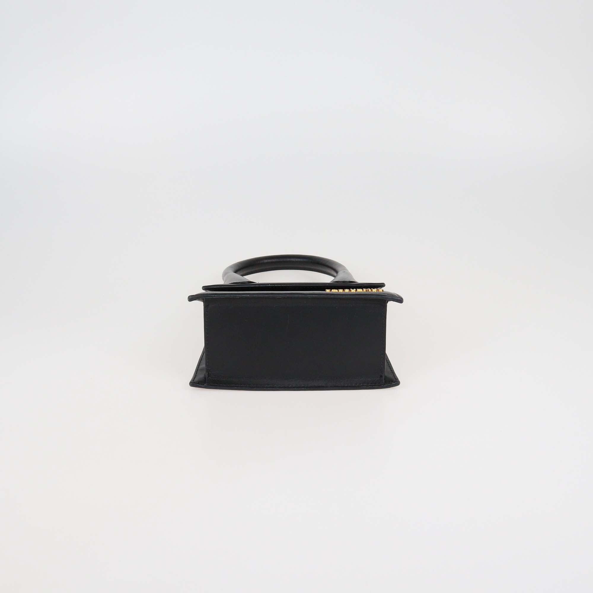 Jacquemus Black Leather Le Chiquito Moyen Top Handle Bag
