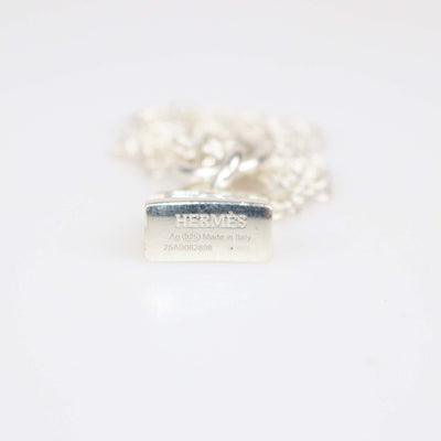 Hermes Sterling Silver Amulettes Kelly Pendant Necklace