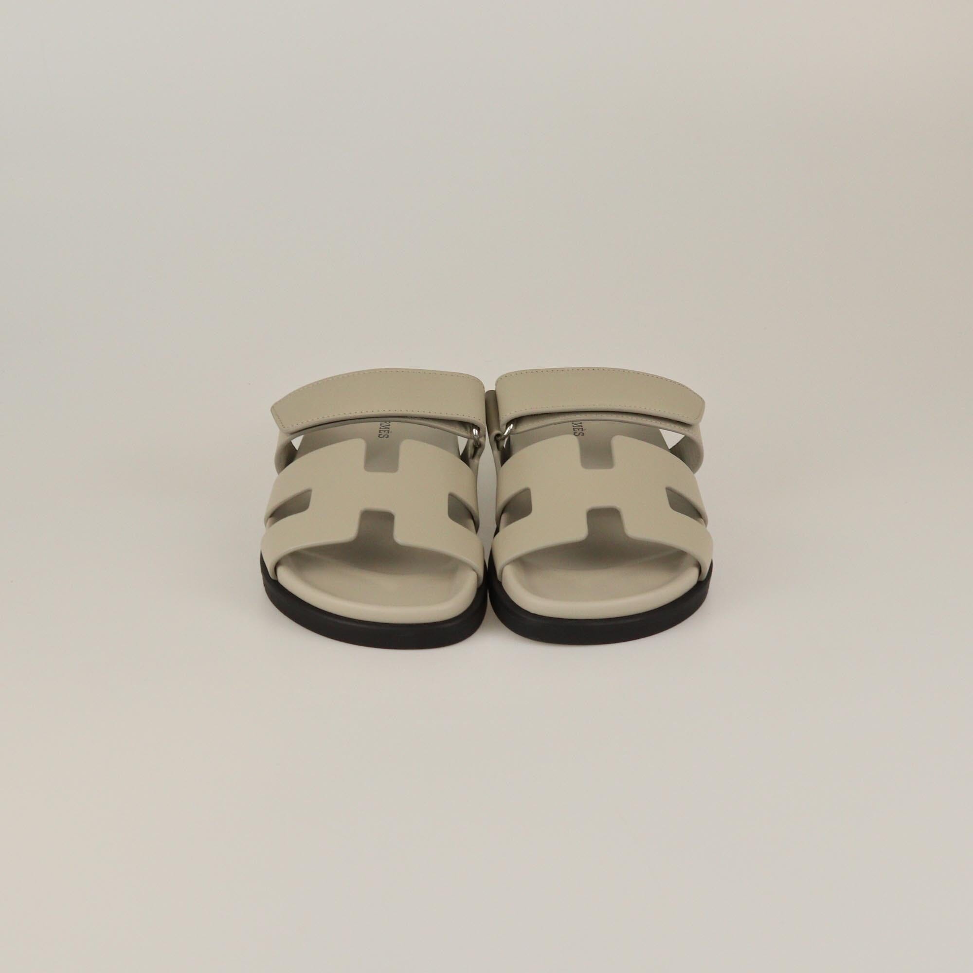 Hermes Beige Esquisse Chypre Sandals Womens Hermes 