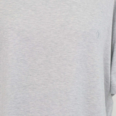Louis Vuitton Grey Cotton Logo Embroidered Crew Neck T-Shirt