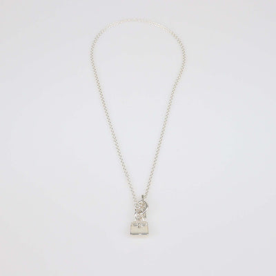 Hermes Sterling Silver Amulettes Kelly Pendant Necklace