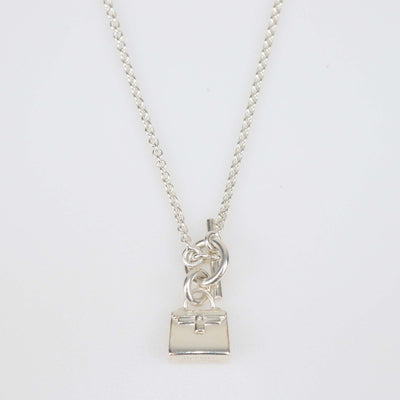 Hermes Sterling Silver Amulettes Kelly Pendant Necklace
