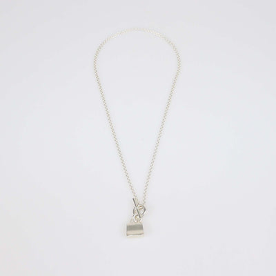 Hermes Sterling Silver Amulettes Kelly Pendant Necklace