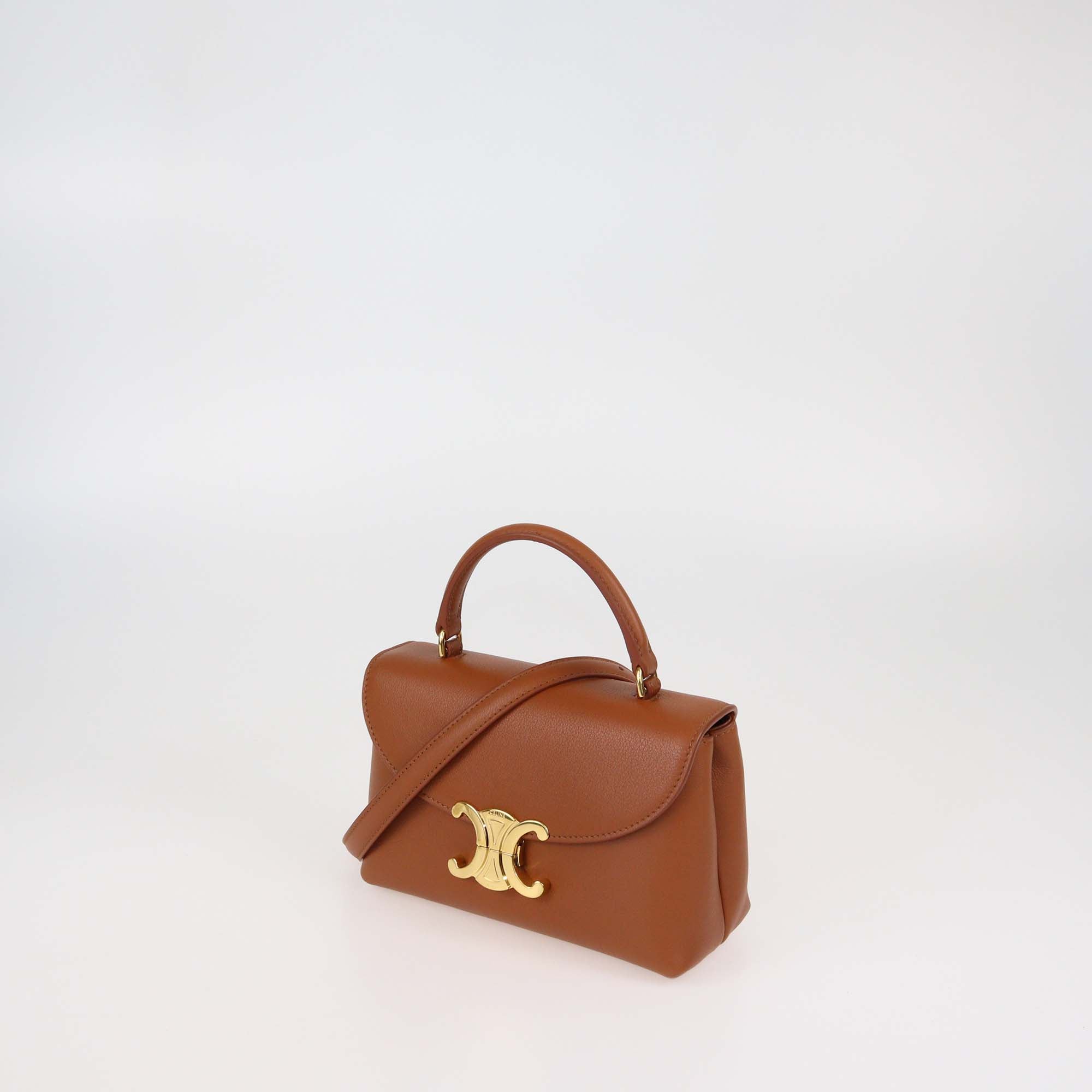 Celine Tan Leather Teen Nino Top Handle Bag