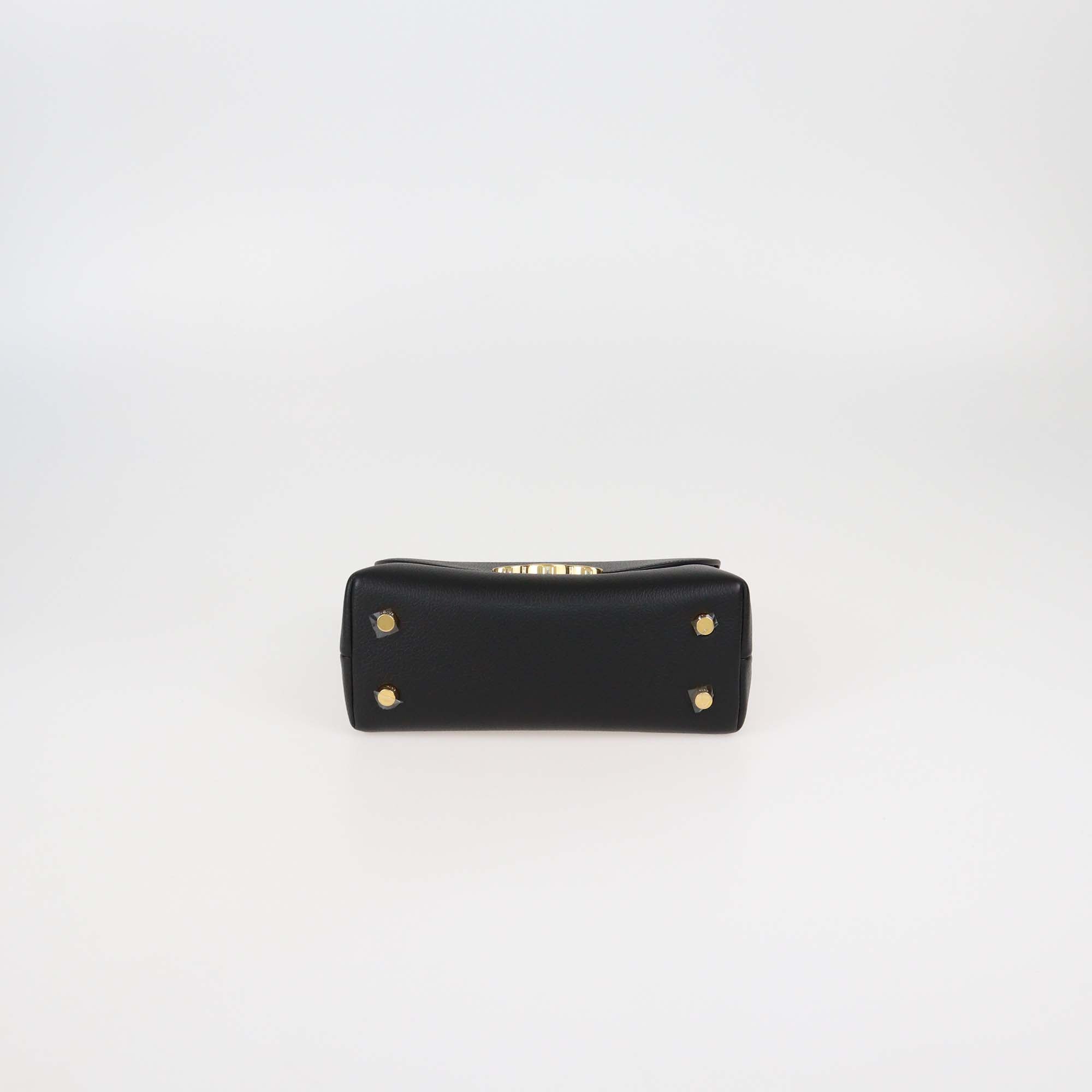 Celine Black Leather Teen Nino Top Handle Bag