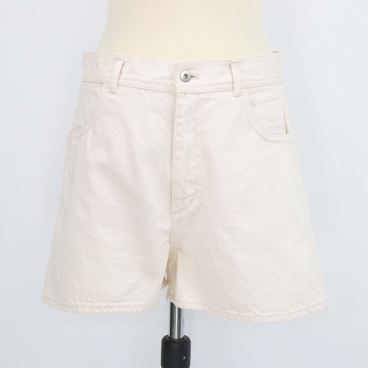 Jil Sanders Cream Denim Mini Short