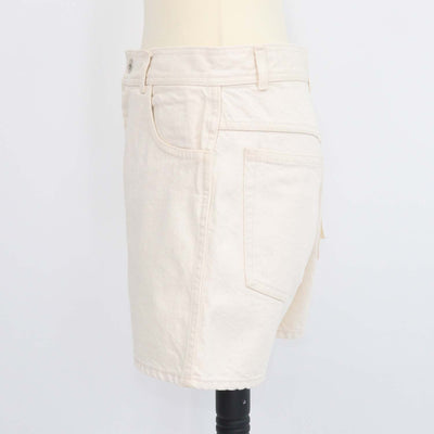 Jil Sanders Cream Denim Mini Short