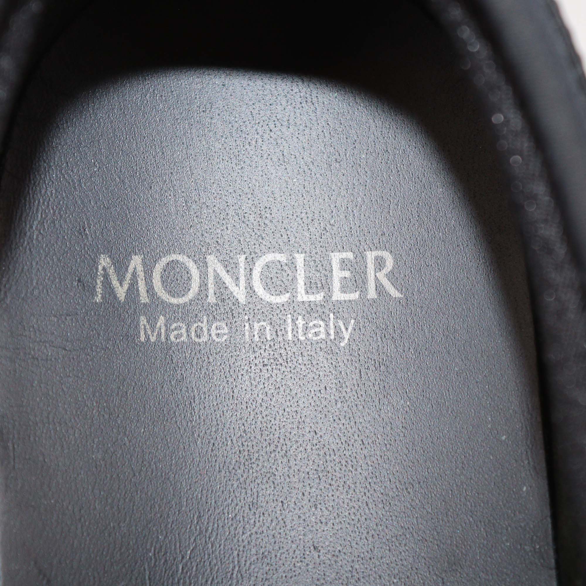 Moncler Black Neoprene & Patent Leather Emilia Low Top Sneakers