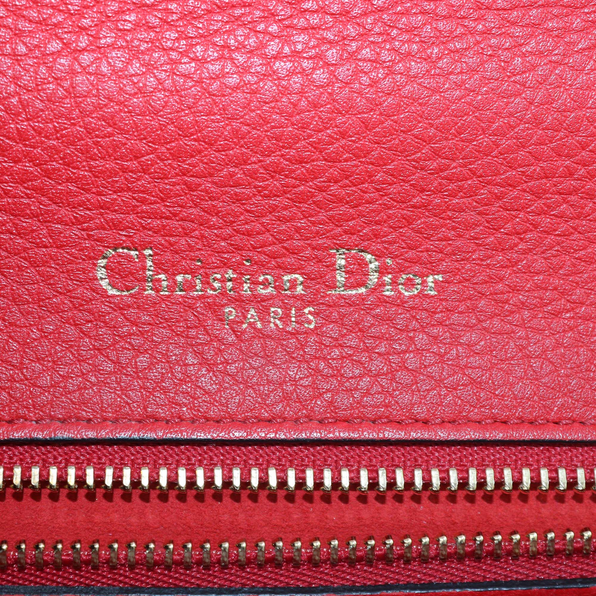Christian Dior Red Leather Small Diorama Flap Bag