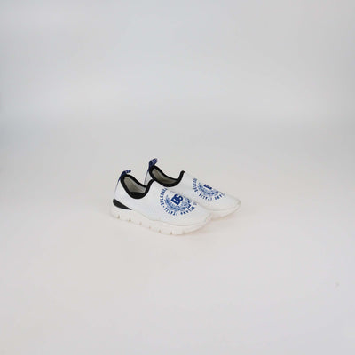 Dolce & Gabbana Kids White Knit DG Crest Sorrento Slip On Sneakers