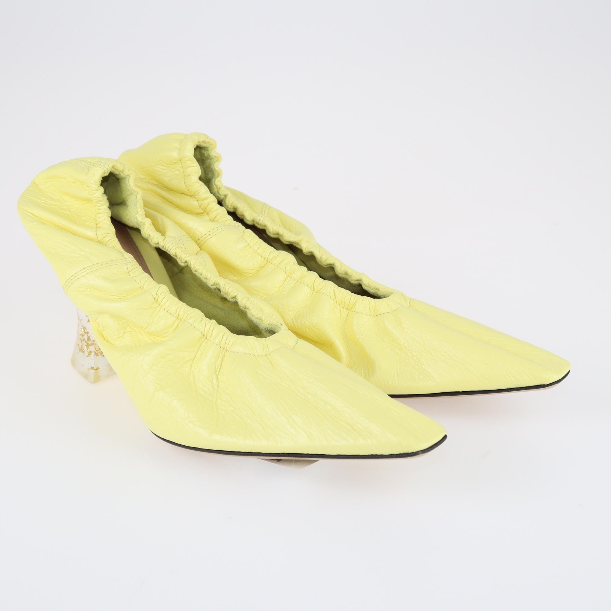 Yellow Glitter Plexiglass Almond Pumps Pumps Bottega Veneta 