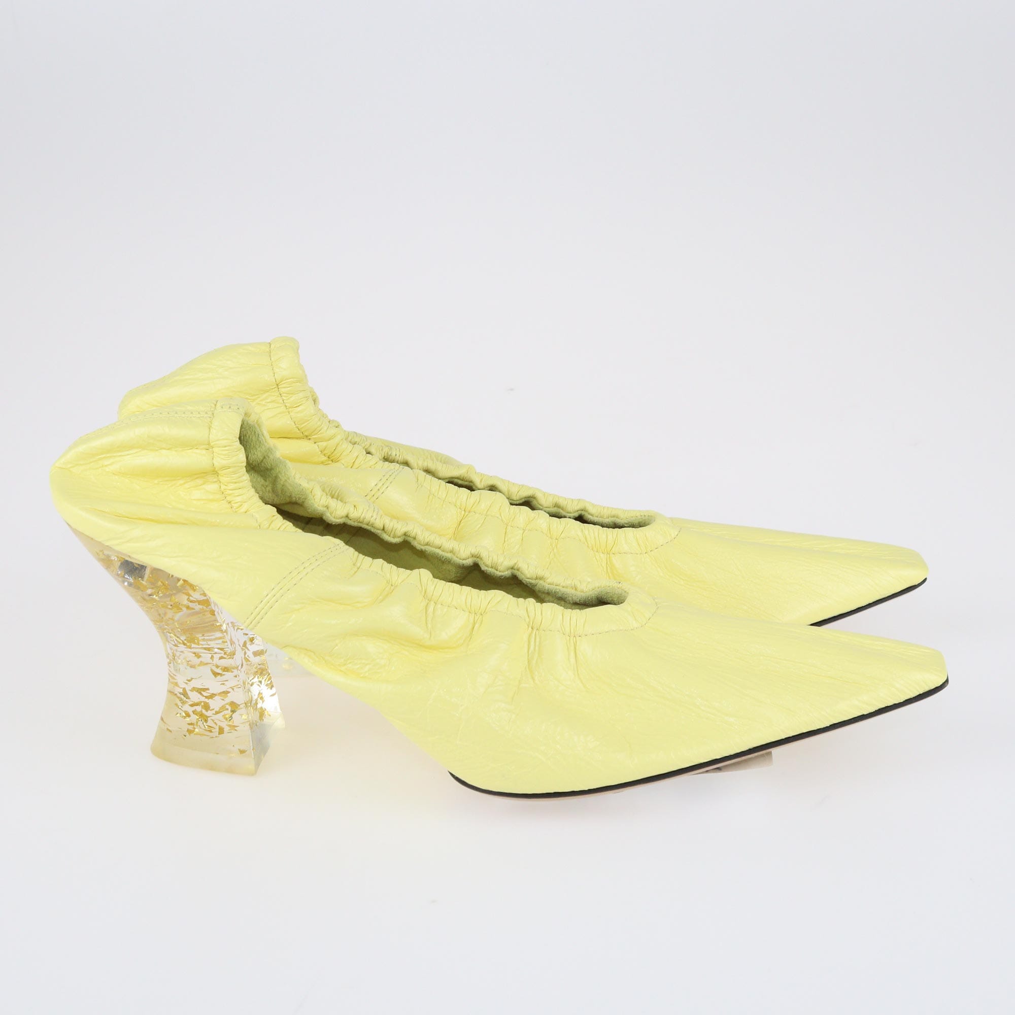 Yellow Glitter Plexiglass Almond Pumps Pumps Bottega Veneta 