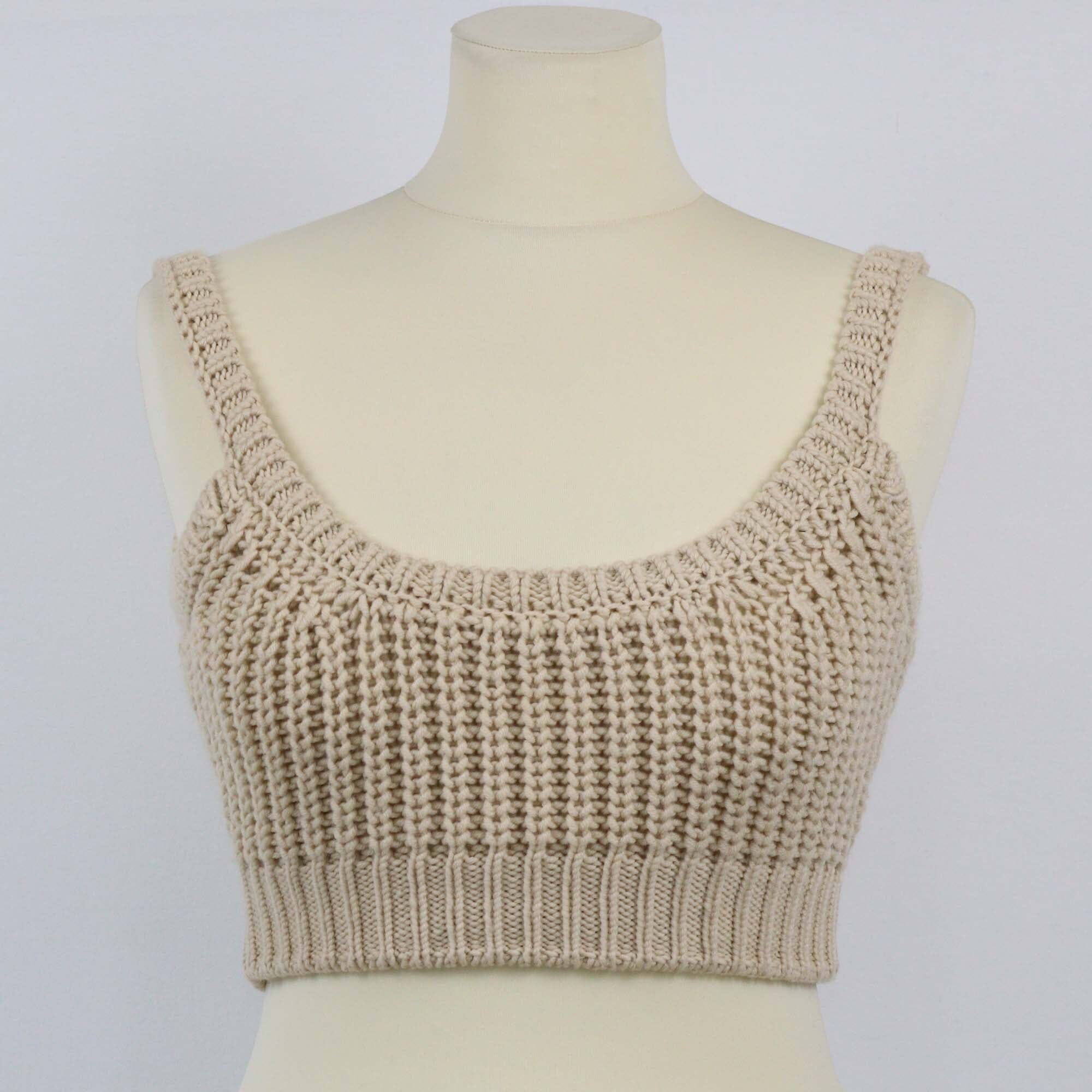 Fendi Beige Knitted Bralette Womens Fendi 